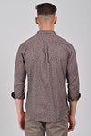 Light Brown Premium Cotton Textured Printed Shirt