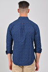 Indigo Navy Indigo Cotton Printed Shirt