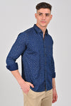 Indigo Navy Indigo Cotton Printed Shirt