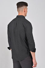 Jet Black Contemporary Printed Shirt