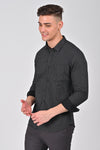 Jet Black Contemporary Printed Shirt