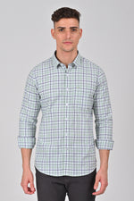 Light Green Premium Cotton Checks Shirt