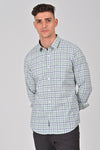 Light Green Premium Cotton Checks Shirt