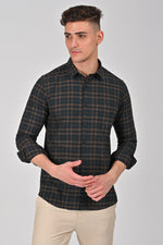 Pine Green Premium Cotton Checks Shirt