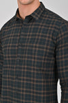 Pine Green Premium Cotton Checks Shirt