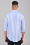 Light Blue Vertical Stripe Cotton Shirt