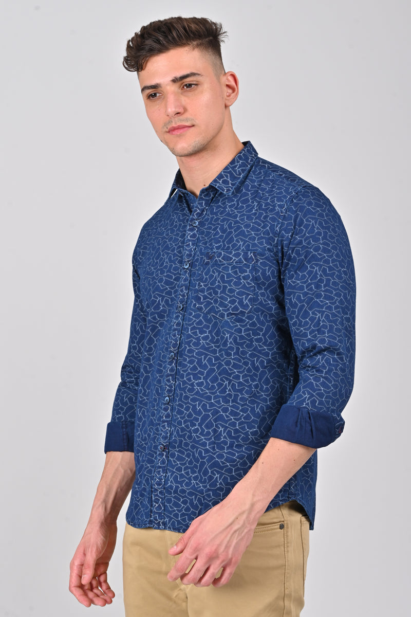 Indigo Blue Indigo Printed Shirt