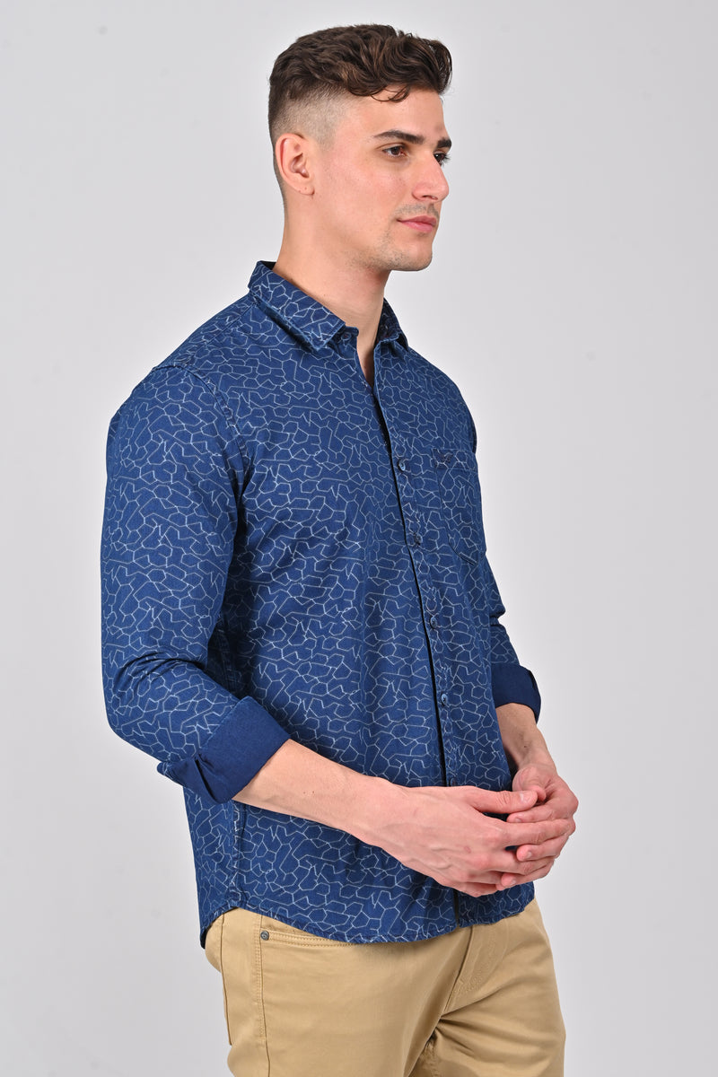 Indigo Blue Indigo Printed Shirt