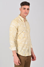 Light Khaki Weekend Cotton Printed Shirt