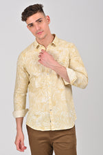 Light Khaki Weekend Cotton Printed Shirt