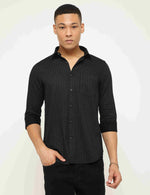 Black Premium Cotton Printed Slim Fit Shirt