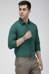 Green solid cotton shirt
