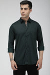 Pine Green monochrome tropical print shirt