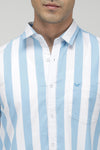 Sky Blue resort stripe cotton shirt