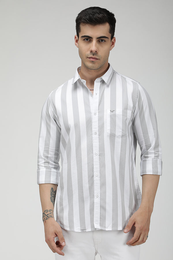 Light Blue resort stripe cotton shirt