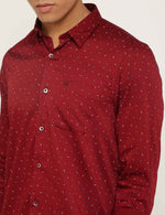 Marron Premium Cotton Printed Stretch Shirt