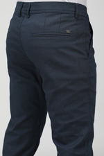 Mid Blue micro printed stretch trouser