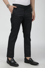 Grey printed texture stretch trouser