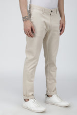 Ecru linen workwear stretch trouser