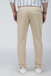 Beige linen workwear stretch trouser