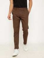 Brown Modern Fit Stretch Cotton Trouser