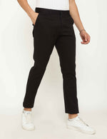 Black Modern Fit Stretch Cotton Trouser