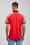 Red Sporty Slim Fit Textured Polo