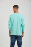 Teal Green Textured Premium Cotton Slim Fit T-Shirt