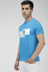 Light Blue graphic printed tees