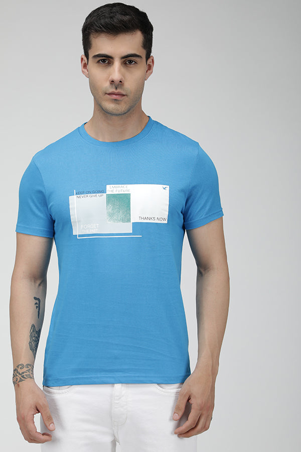 Light Blue graphic printed tees
