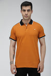 Amber contrast tape pique polo