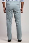 Light Sea Green Solid Stretch Textured Trouser