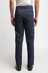 Navy Stretch Micro Printed Chino Trousers
