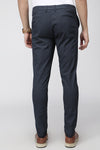 Navy Super Slim Fit Printed Stretch Cotton Trouser