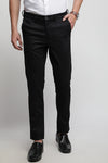 Black Stretch Printed Textured Trouser