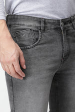 Five Pocket Dark Grey Slim Fit Stretch Denim