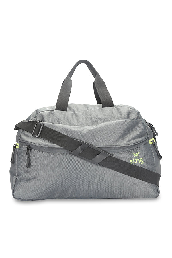 Grey Unisex Zip Closure Travel Bag