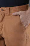 Khaki Solid Stylish Shorts