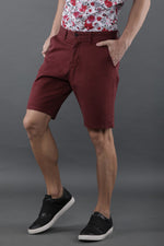 Maroon Solid Stylish Shorts