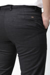Black Windowpane Checks Stretch Trouser