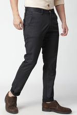 Black Printed Texture Stretch Trouser