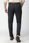 Black Printed Texture Stretch Trouser