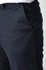 Mid Navy Striped Mid Navy Stretch Trouser