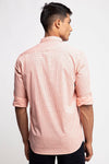 Pastel Pink Poplin Stretch Printed Shirt