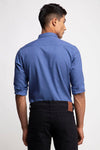 Blue Textured Printed Shirt