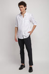 White Solid Textured Shirt