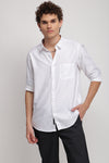 White Solid Textured Shirt