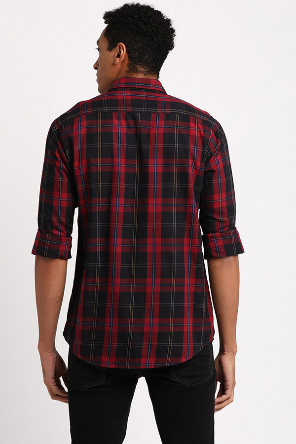 Bounce Moske luft Deep Red Light weight Twill Check Shirt – Sting