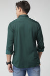 Green Knitted Pique Solid Shirt