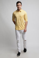 Yellow Twill Printed Shirt